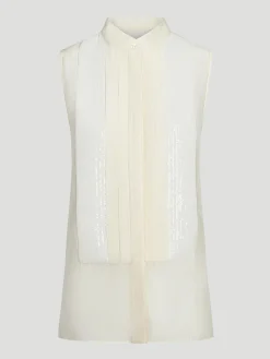 Adele Sequined Semi-Sheer Blouse