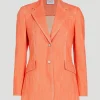 Akris Punto Washed Denim Orange Suit Set