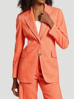 Akris Punto Washed Denim Orange Suit Set