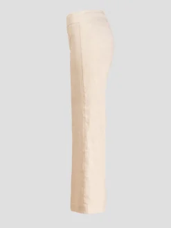 Alex Crop Wide Leg Pant in Oatmeal Linen