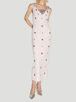 Arlene Crystal-Embellished Crepe Dress