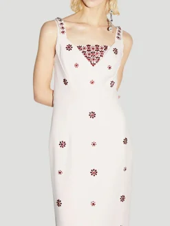Arlene Crystal-Embellished Crepe Dress