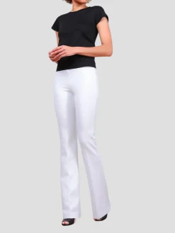 Bellini Flare Leg in White Jacquard