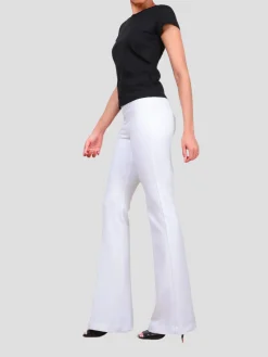 Bellini Flare Leg in White Jacquard