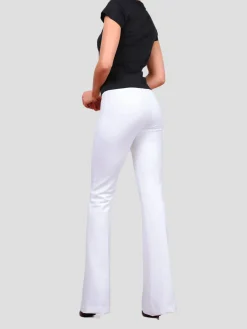 Bellini Flare Leg in White Jacquard