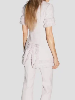 Beverly Cropped-Flared Tweed Pants in Lavender