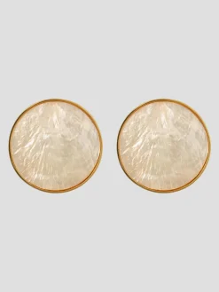 Bezel Set Shell Earrings