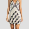 Black & White Silk Cocktail Dress Made with Vintage Fendi Scarves