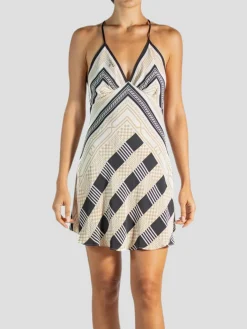 Black & White Silk Cocktail Dress Made with Vintage Fendi Scarves