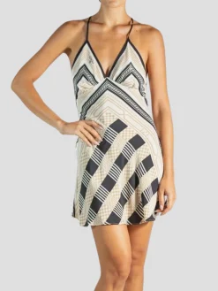 Black & White Silk Cocktail Dress Made with Vintage Fendi Scarves