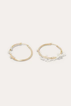 Blast Off Pearl and White Topaz Gold Vermeil Earrings