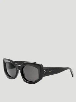 Bold Cat-Eye Black Acetate Sunglasses