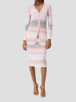 Buttoned Cardigan in Pink Light Tones