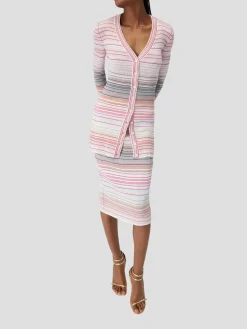 Buttoned Cardigan in Pink Light Tones