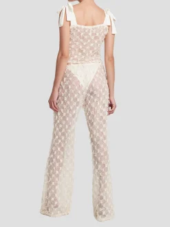 Chantilly Embroidered Cotton Pants