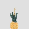 Charm Pineapple in Manilla Raffia with Satin Leather