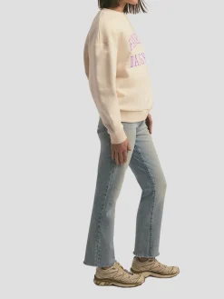 Collegiate Sweatshirt in White and Purple