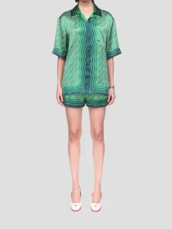 Column Monogram Silk Shirt