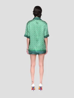Column Monogram Silk Shirt