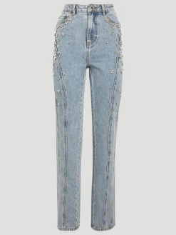 Crystal-Embellished Jeans