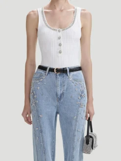 Crystal-Embellished Jeans