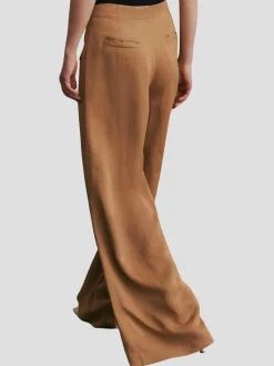 Demie Linen Wide-Leg Pant in Tan