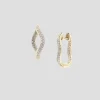 Double Diamond Pavé Wave Hoop