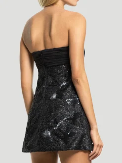 Embellished Crepe Mini Dress