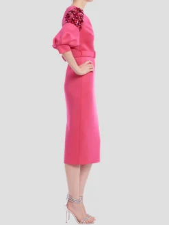 Embellished Sleeve Dress in Rose