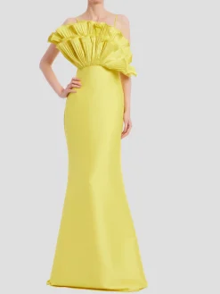 Fan Gown in Yellow