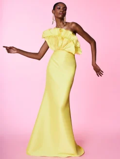 Fan Gown in Yellow