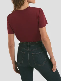 Favorite Daughter Crop Collegiate Tee in Burgundy