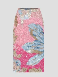 Fleur Oasis Fully Embellished Column Skirt