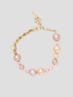 Float Pink Pearl and Zirconia Gold Vermeil Bracelet