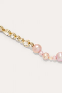 Float Pink Pearl and Zirconia Gold Vermeil Bracelet