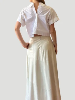 Forever and Always Cotton Cropped Shirt in White