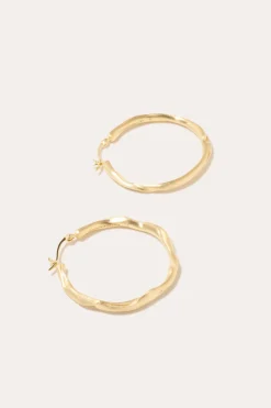 Furrowed Gold Vermeil Twisted Hoop Earrings