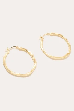 Furrowed Gold Vermeil Twisted Hoop Earrings