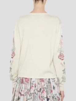 Garden Embroidered Pullover in Ecru