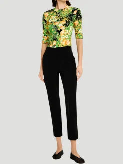 Garden Floral-Print Cropped Sleeve T- Shirt