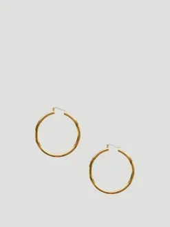 Gold Large Sleek Hoop Earrings