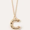 Gold Plated C Pendant with Chain