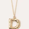 Gold Plated D Pendant with Chain