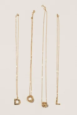 Gold Plated D Pendant with Chain