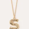 Gold Plated S Pendant with Chain