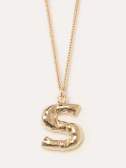 Gold Plated S Pendant with Chain
