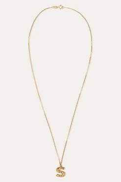 Gold Plated S Pendant with Chain