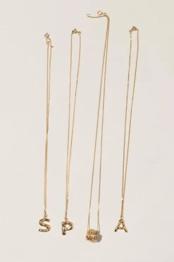 Gold Plated S Pendant with Chain