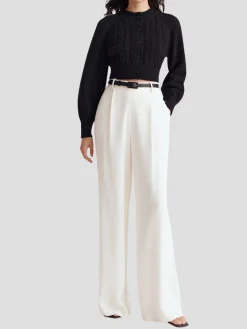 Hailey Wide Leg Trouser in White