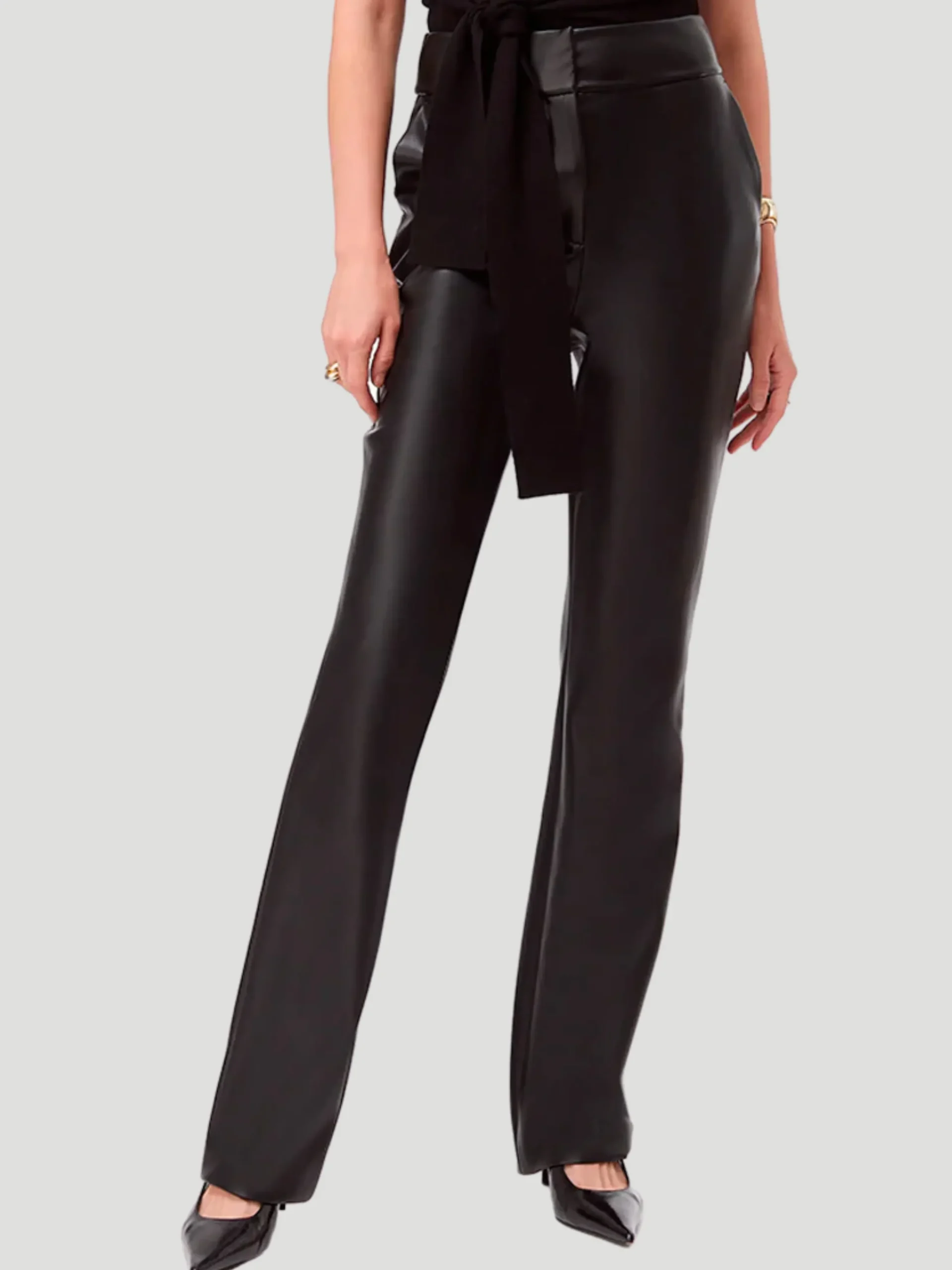 Iris Straight Leg Faux-Leather Pant